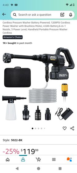Cordless Pressure Washer Battery Powered