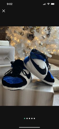 Sneakers Slippers Blue W White  Xmas Gift 