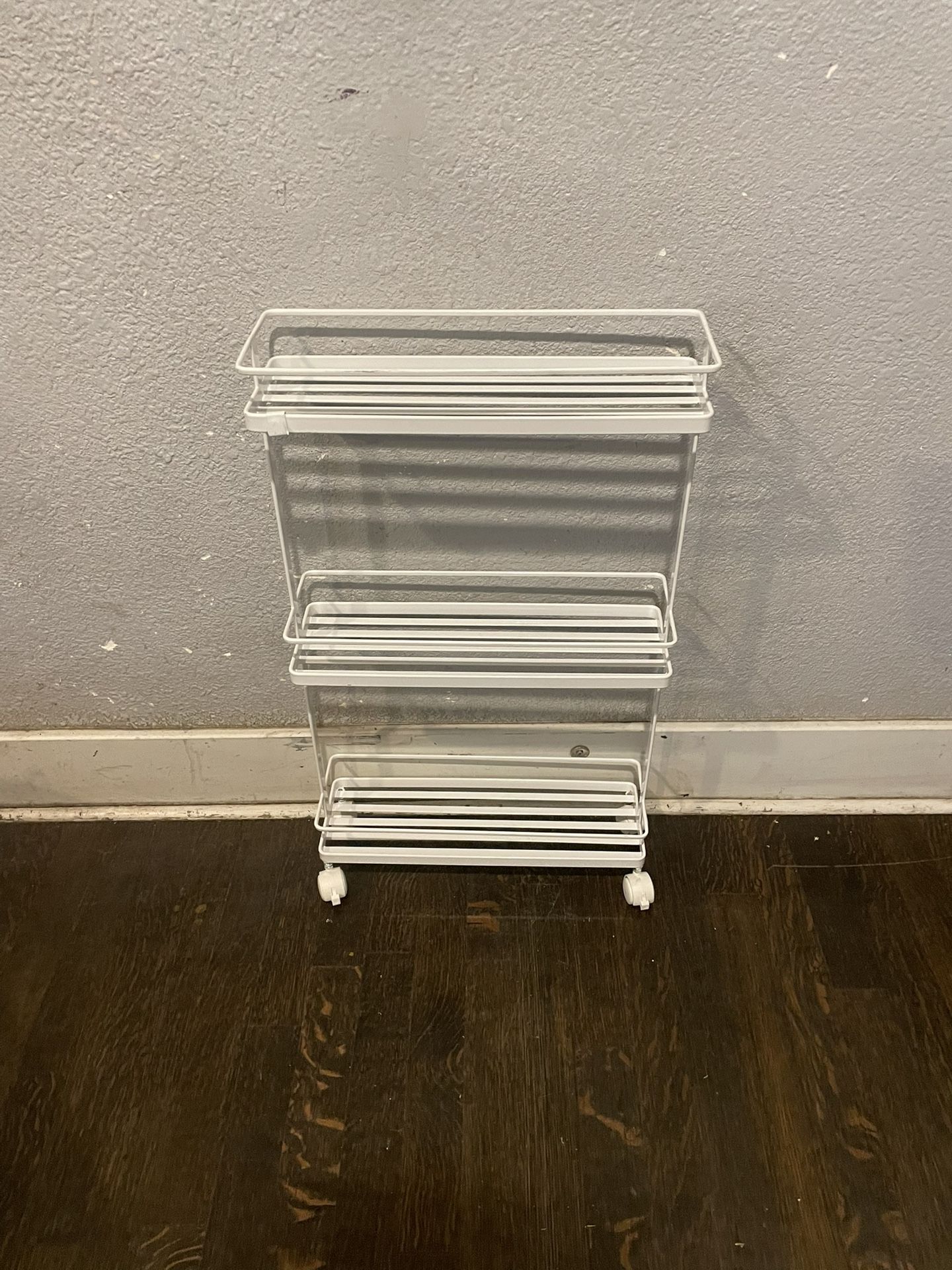 Slim Storage Kitchen Trolley Cart Pull Side Out Shelf Narrow Places Rack