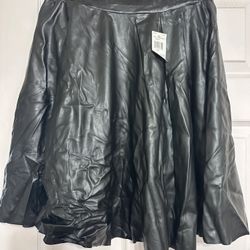Black Faux Leather Skirt