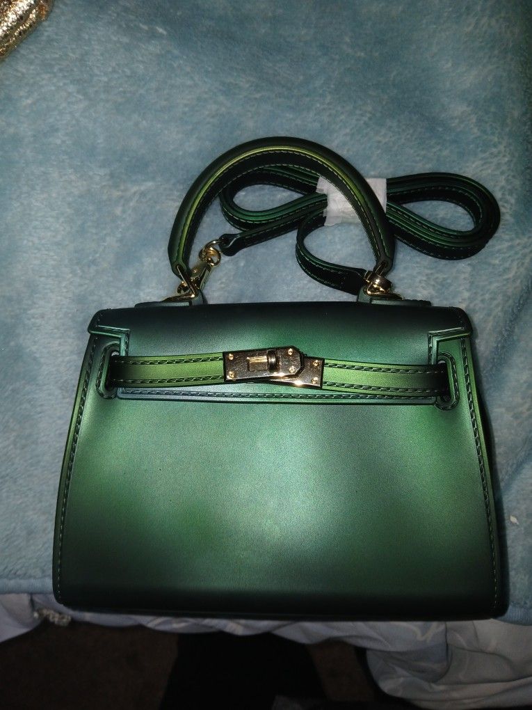 Sophie Kelly Green Leather Handbag New***