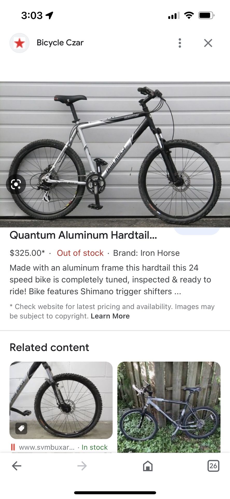 Iron horse Trail Bike.