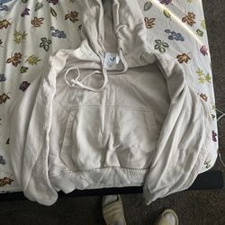 Adidas White Hoodie - Size S 