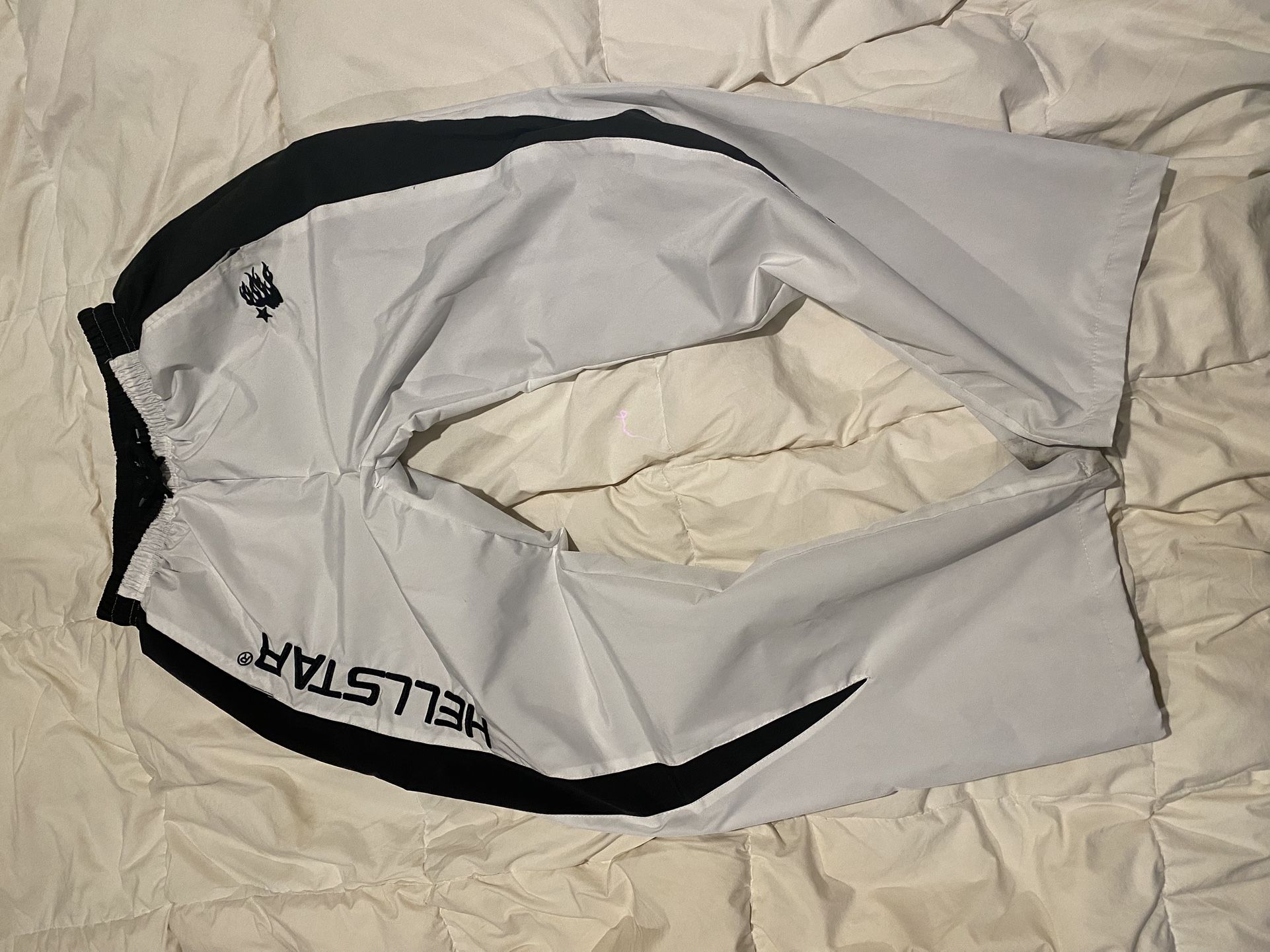White hellstar trackpants