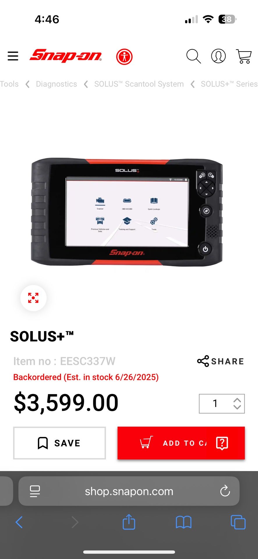 Snap-On Solus Edge