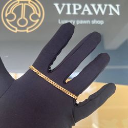 Brand New 10k yellow gold Cuban link 6.5" bracelet 4mm wide