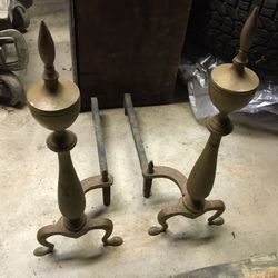 Brass Andirons for Fireplace