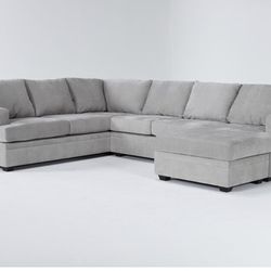 Grey U-shaped couch