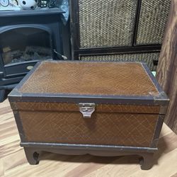 1960s Vintage Brass Covered Storage Chest