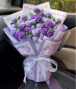 Knit flower bouquet(pink)