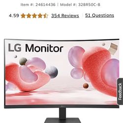 LG 32" Curved 100Hz FHD LCD Monitor,