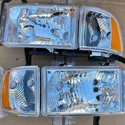 94-01 Dodge Ram Headlights Luces Micas Calaveras Faros Faroles Focos Headlamps 