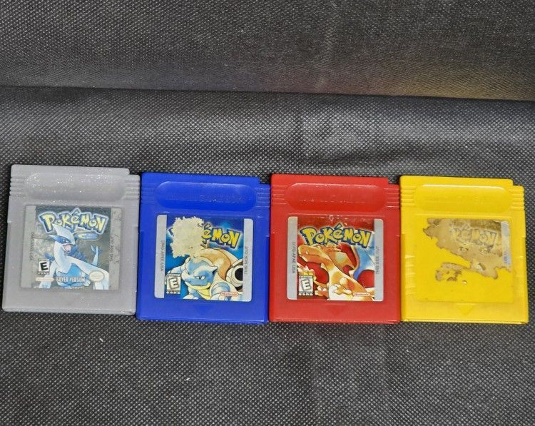 Nintendo Gameboy Pokemon Red, Blue, Silver & Yellow Lot Authentic Tested