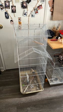 Tall used bird cage