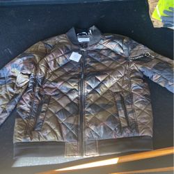 Olive Camo Calvin Klein Jacket Size Large 