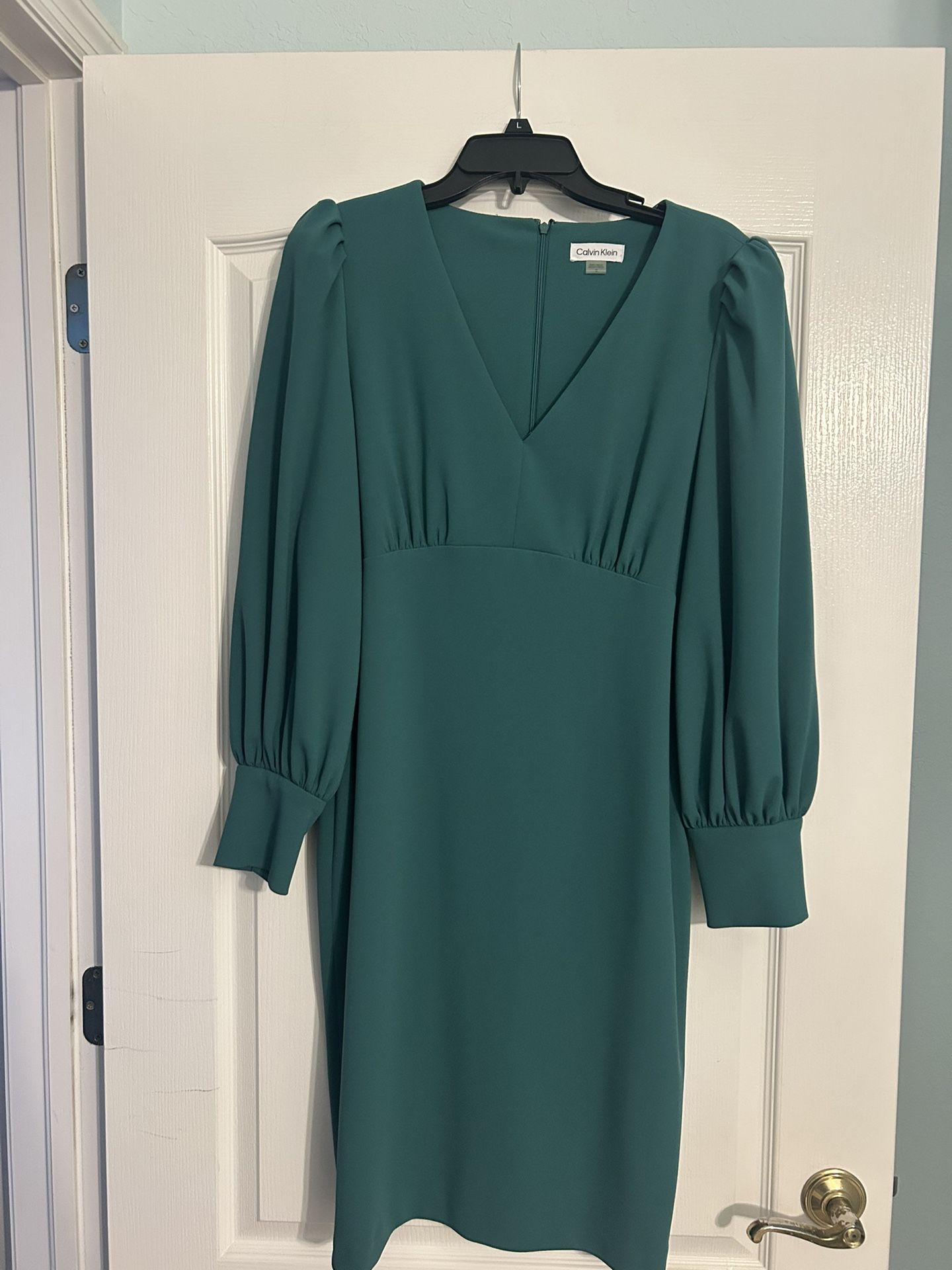 Calvin Klein Women’s Dress Size 12 Green Long Sleeve