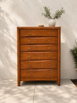 Solid Wood 6 Drawer Chest Dresser – As Is