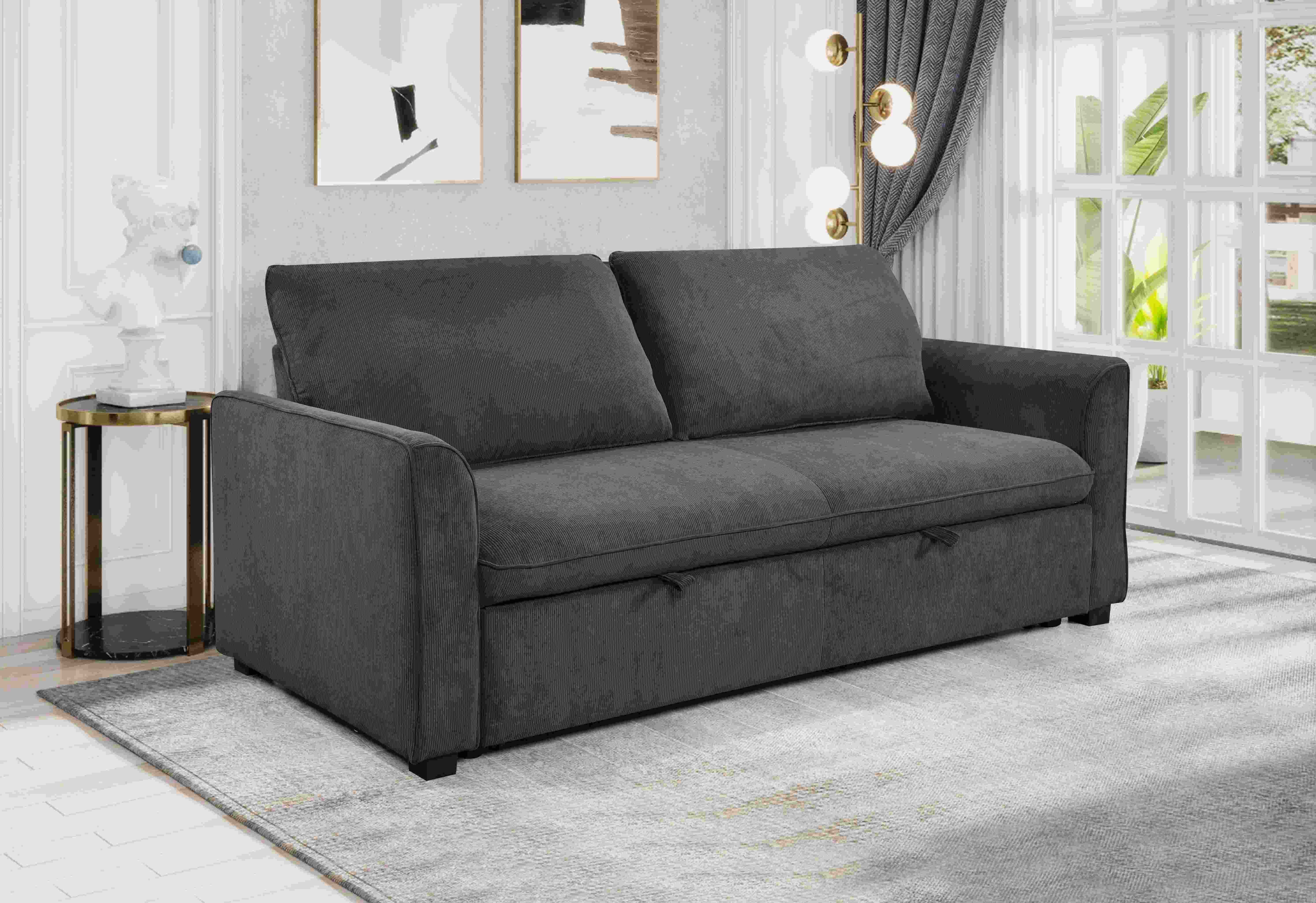 78 Inch 3 in 1 Convertible Sleeper Sofa Bed, Modern Fabric Loveseat Futon Sofa Couch w/Pullout Bed, Small Love Seat Lounge Sofa w/Reclining Backrest, 