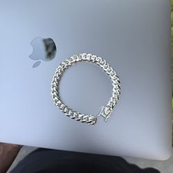 Silver Cuban Link Bracelet  8”