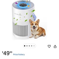 Air Purifiers for Home Bedroom, HEPA Pet Hair Air Purifier, Quiet Sleep Mode, 7 Color Dimmable Light, Portable Air Cleaner for Office, Dorm, Remove Du