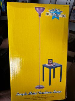 NEW Todd Oldham Dorm Room Purple Metal Torchiere Floor Lamp – 2 Boxes