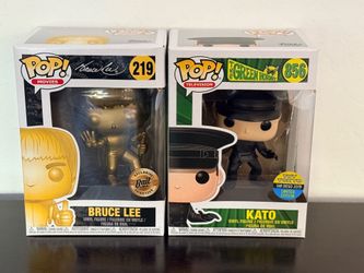 Funko Pop! Lot of 2 Bruce Lee Figures - Gold & Kato TGH SDCC Exclusive
