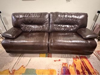 Ashley Furniture Dark Brown Dual Power Reclining Sofa
