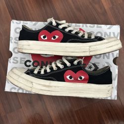 Black cdg Converse Size 9