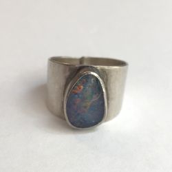 Vintage Authentic Desert Rose Trading 925 Sterling Silver Opal Ring Jay King Jewelry