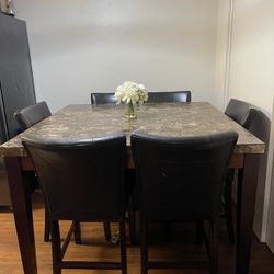 Dining Table 54x54 With 6 Chairs, Levon Loveseat By Ashley Furniture. 