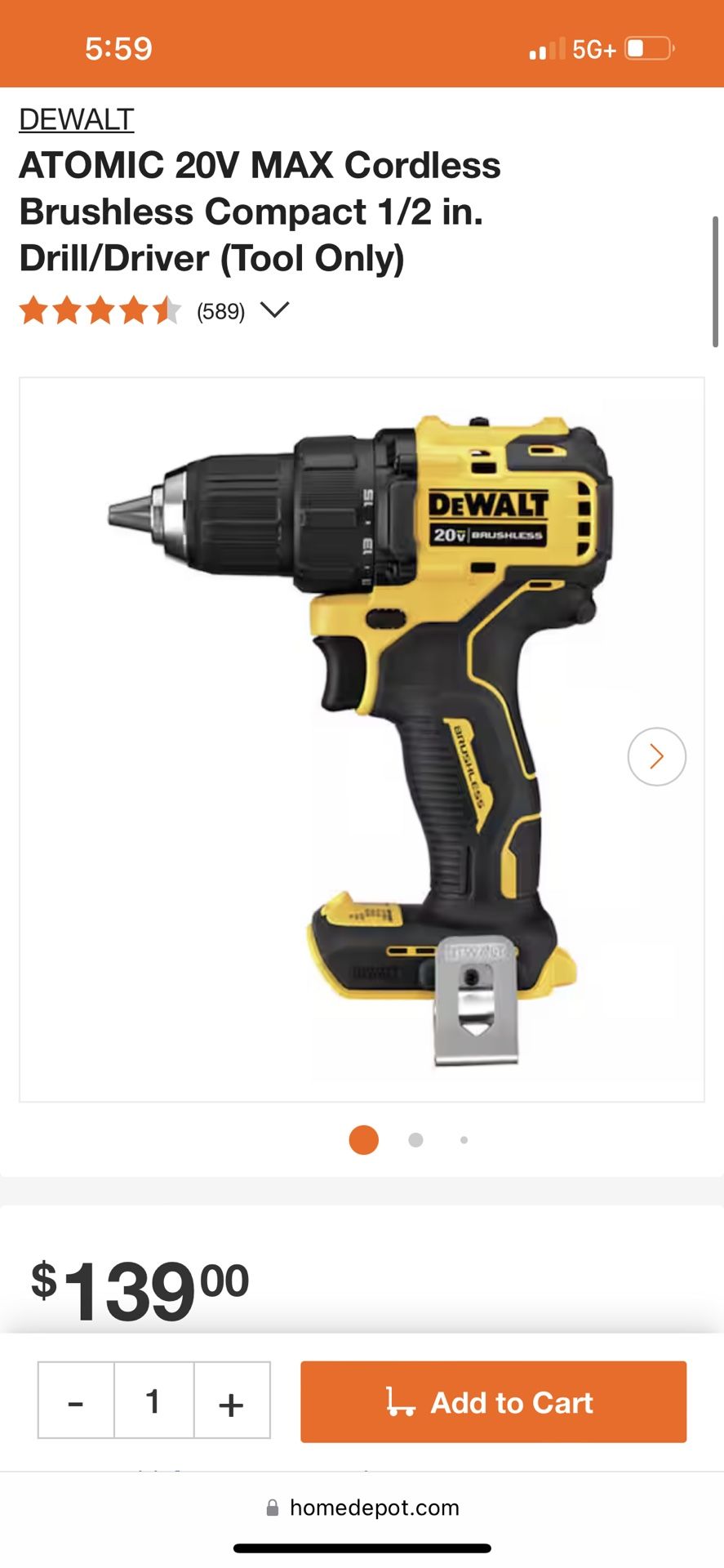 Dewalt Drill Only No Battery