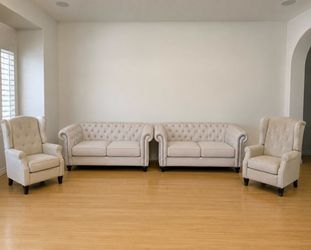 Two  loveseat and two recliner  massage  and  heats chairs included  remote control only  cash