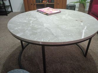 Faux like marble end tables and coffee table round