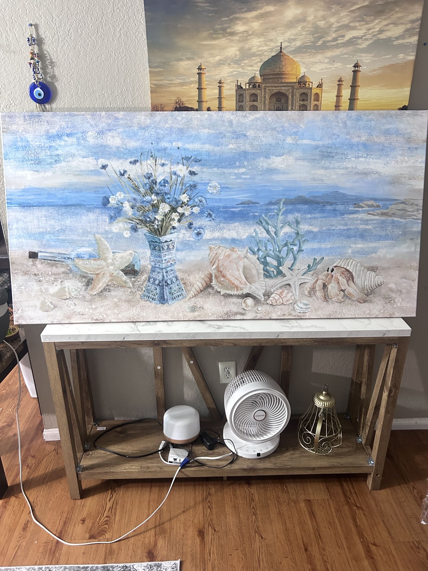 Beach Canvas Wall Art for Living Room Ocean Theme Seaside Print Blue ...