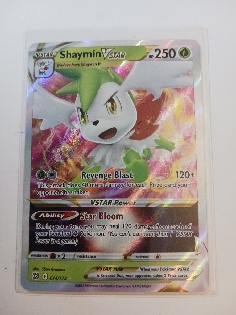 Pokemon TCG Shaymin V-Star 014 / 172 Brilliant Stars Halo Ultra Rare