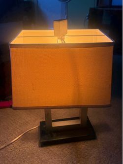 Modern Rectangular Table Lamp – Metal Base