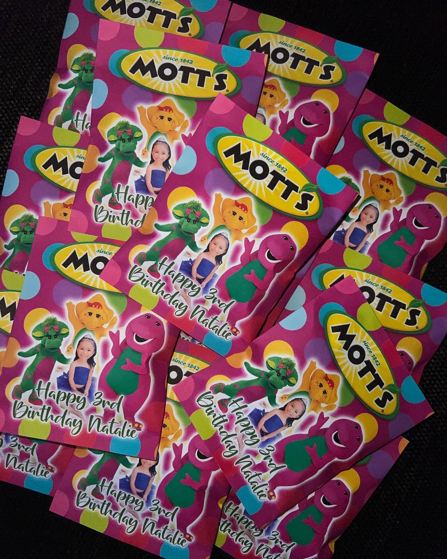 Barney Fruit Snacks Party Favors