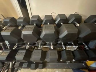NEW RUBBER DUMBBELLS : 5s 10s 15s 20s 25s 30s 35s 40s 45s 50s 55s 70s 90s