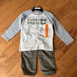 NWT Lucky Brand boys 2pcs outfit set size 2T