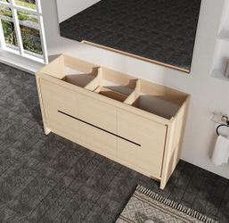 Brand new 60 Inch Bathroom Vanity Without Sink Top,60" Freestanding Bathroom Vanity,Modern Vanity Cabinet,Floor Standing Plywood Vanity Cabinet with 2