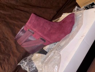 Alfani Burgundy Suede Ankle Boot with Heel