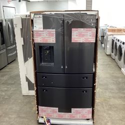 New Samsung 4 Door Refrigerator In Black Stainless 