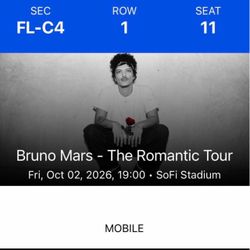 Bruno mars tickets 10/2