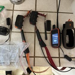 GPS Garmin Alpha 100 Dog Tracker and 2 GPS Garmin Training Collets