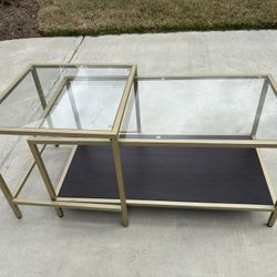 Gold Tone Cocktail Nesting Table 