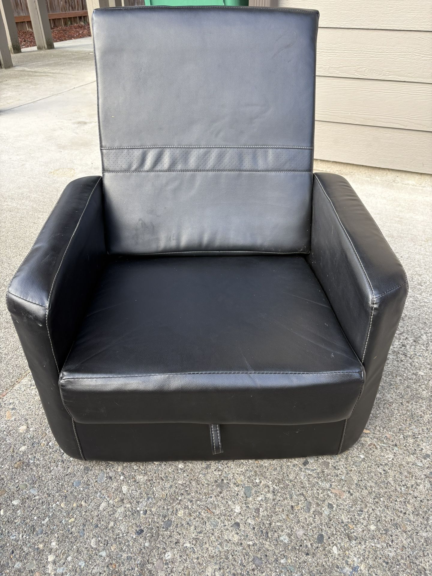 Imitation Leather Gaming Floor Chair Footstool w/ Stash Spot
