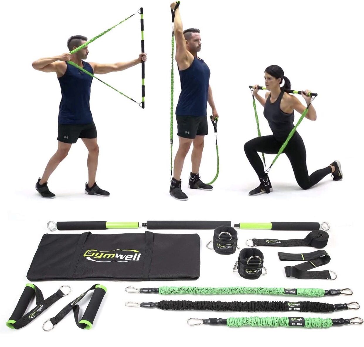 Gymwell Portable Home Gym with Sets of Resistance Bands, Total