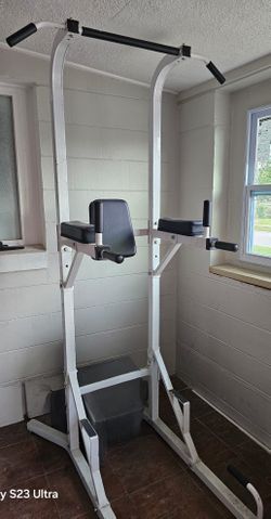 Pull Up Bar Dip Station Power Tower Assistive Trainer Multi-Function Home Gym Strength Training Fitness Equipment 450LBS