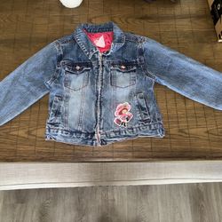 Vintage Strawberry Shortcake Y2K Denim Jean Jacket Sz Girls 6 Adorable Rare