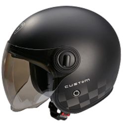 Beon B108 Custom Helmet Motorbike Helmet Jet Helmet Gloss Black -Size L